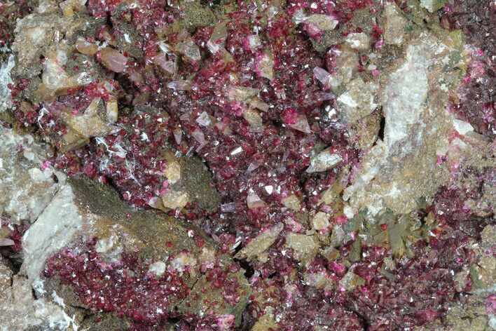 Roselite and Calcite Crystal Plate - Morocco #61188